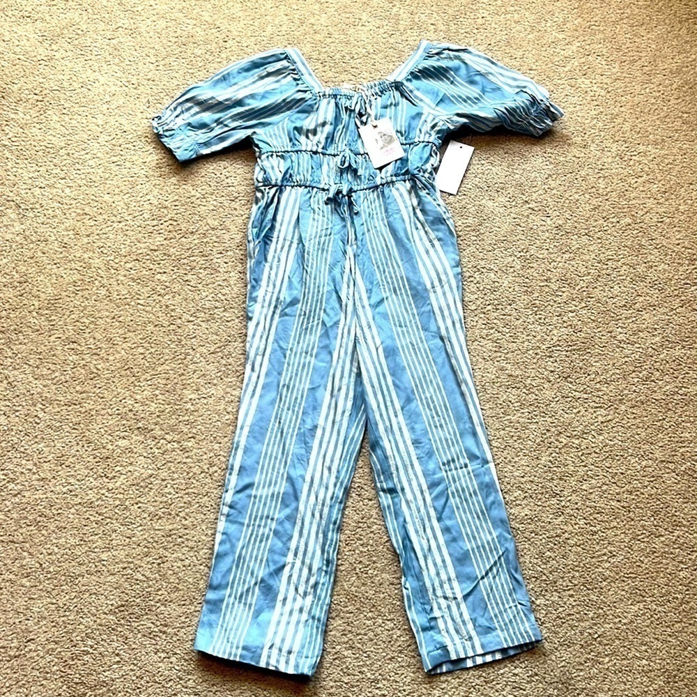 Jessica Simpson Blue and White Striped Jumpsuit - NWT